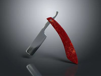 High Quality Hardware Tool Razor With Red Handle And Metal Blade Design 3d model