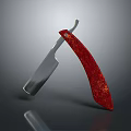High Quality Hardware Tool Razor With Red Handle And Metal Blade Design 3d model