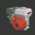 Briggs Style Single Cylinder Automotive Gasoline Engine Parts With Red Fan And White Casing