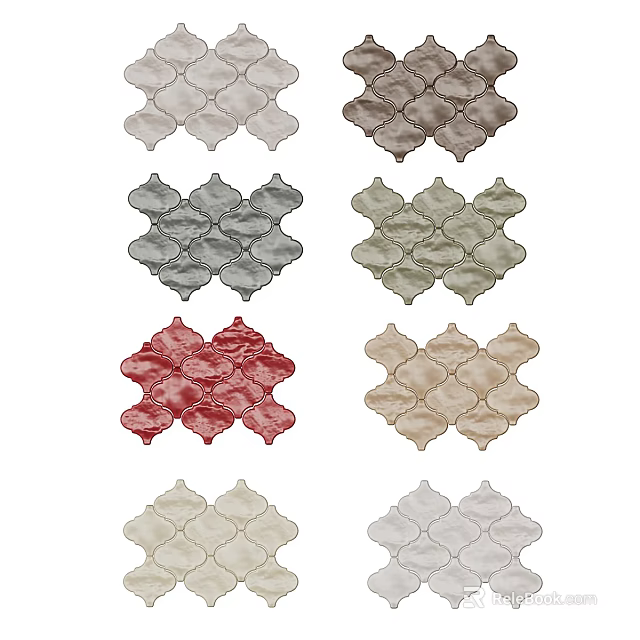 Patterned Floor Tiles in Various Shades with Diamond Design for Home Interior Decor 3d model 