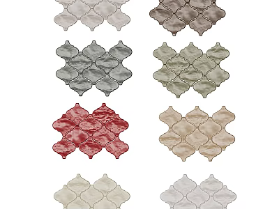 Patterned Floor Tiles in Various Shades with Diamond Design for Home Interior Decor 3d model