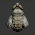 Traditional Jade Mythical Beast Carving With White And Brown Details In Crouching Posture