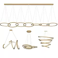Stylish Modern Chandeliers With Circular Rings Spiral Shapes And Warm Lighting For Interior Decor
