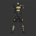 Dark Sports Uniform Set With Gold UNO BOSS Lettering Number 16 Shorts And Socks