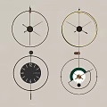 Modern clock wall clock combination 3d model