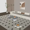 Modern Sofa Coffee Table Combination Multi-person Sofa Coffee Table Fruit Plate Sofa Single Sofa 3d model