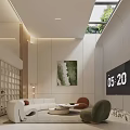Modern Loft Living Room With Sofa Artwork And Large TV