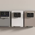Three Modern Daily Electrical Appliances With Digital Displays And Control Panels In Gray White Beige