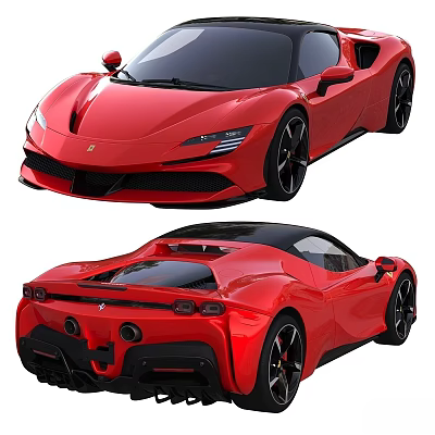 Red Sports Car Front And Rear View Design 3d model Red Sports Car Front And Rear View Design 3d model