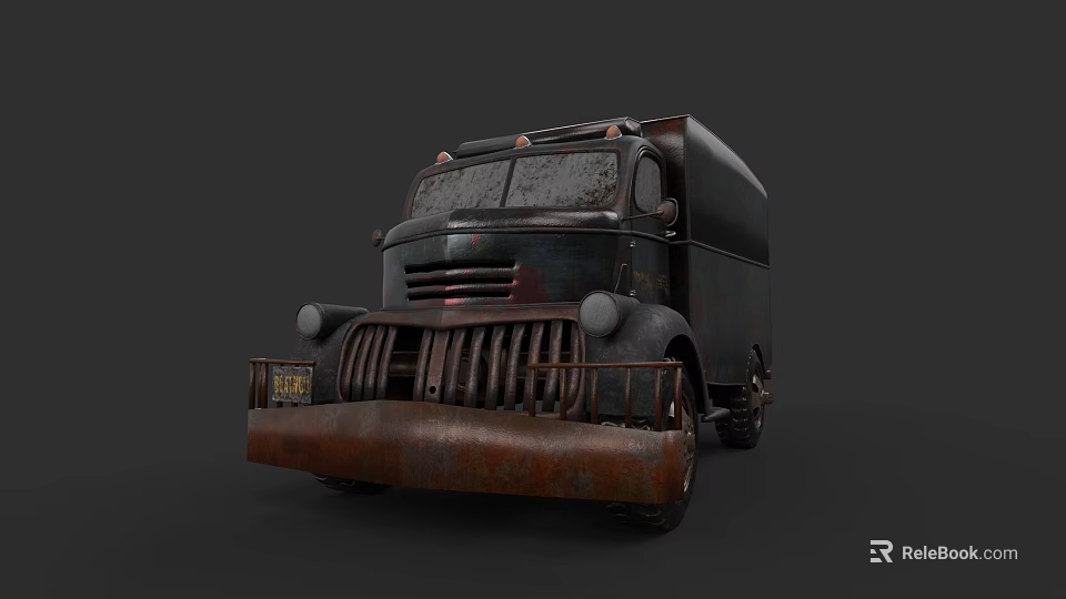 Old Vintage Rusty Truck With Classic Design Aged Exterior And Weathered Details 3d model 