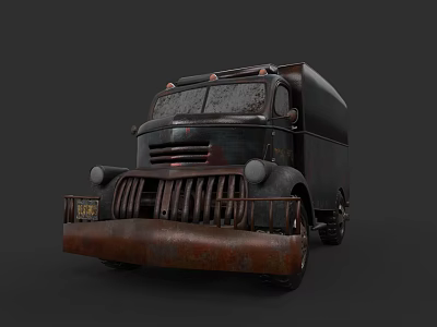 Old Vintage Rusty Truck With Classic Design Aged Exterior And Weathered Details 3d model
