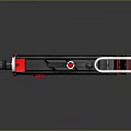 Modern Red and Black Pistol with Ergonomic Grip and Sleek Tactical Design
