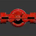 Red Metal Fire Hydrant With Decorative Details And Top Handles