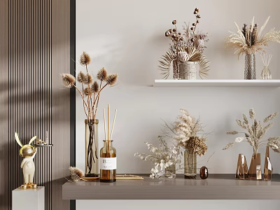 Modern vase floral combination 3d model
