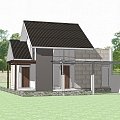 Modern single-family villa rural self-built house 3d model