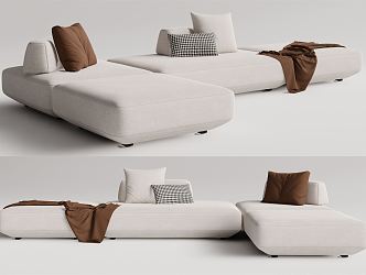 Modern corner sofa multiplayer sofa 3d model