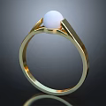 Modern Ring Pearl Ring 3d model