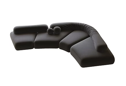 Modern curved sofa multi-person sofa 3d model