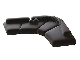 Modern curved sofa multi-person sofa 3d model