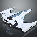 Futuristic Aerospace Spaceship Modern White Black Sleek Design With Advanced Cosmic Technology