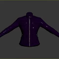 Purple Leather Jacket With Simple Design Zipper Pockets 3D Rendered Grey Gradient Background 3d model