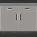 White Storage Cabinet With Double Doors Drawers And Metal Handles In Modern Design