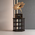 Elegant Vintage Gramophone Design With Golden Flower Horn And Dark Wooden Stand