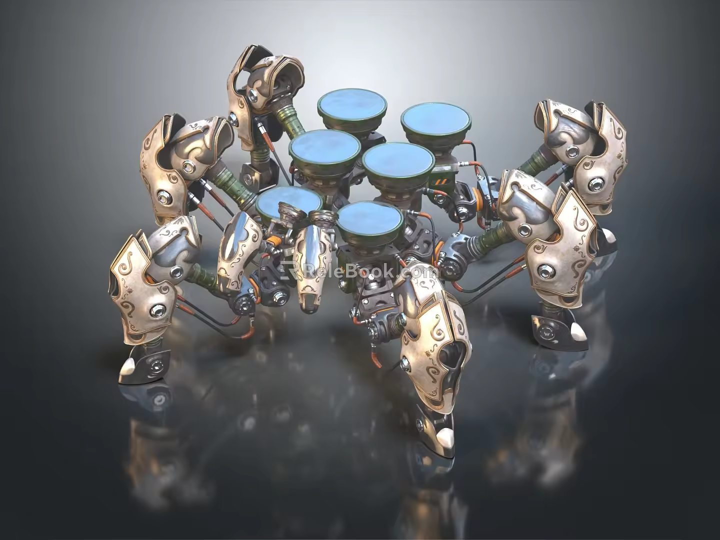 Industrial LOFT Robot Mechanical Monster Machine Dinosaur Mechanical Dinosaur Mechanical Monster 3d model