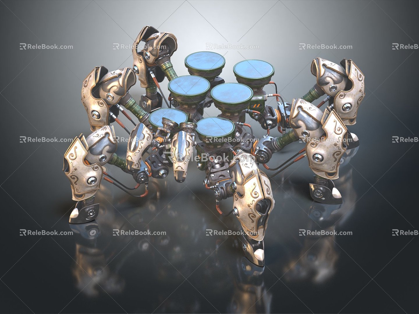 Industrial LOFT Robot Mechanical Monster Machine Dinosaur Mechanical Dinosaur Mechanical Monster 3d model