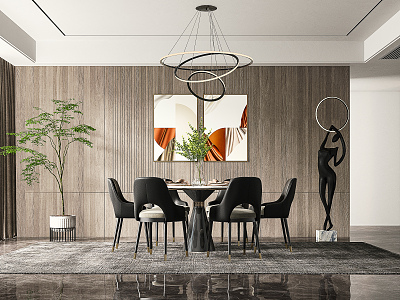 Modern Restaurant Dining Table and Chair Chandelier model