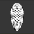 Silver Oval Intricate Object With Dense Spherical Protrusions And Reflective Surface