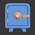 Stylish Blue Safe Furniture Design Featuring Golden Lock And Handle