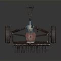 Agricultural Farm Tool With Large Wheels Metal Rake Tines Seat And Handle