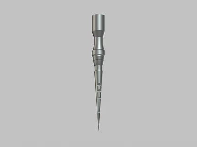Stainless Steel Precision Medical Instrument With Stepped Cylindrical Design And Sharp Tip 3d model