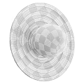 Modern Wooden Wall Lamp with Concentric Circle Design and White Lampshade for Interior Decoration