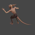 Fierce Game And Movie Character With Pointed Ears Red Eyes Tail And Claws