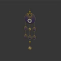 Blue Wind Chime With Circular Top Piece And Hanging Small Blue Circles