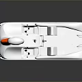White Swan Shaped Pedal Boat With Red Beak Seats Pedals And Blue Accents