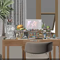 Natural Wooden Desk And Chair Set For Cozy Sunlit Home Creative Work Space