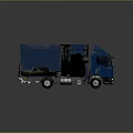 Blue Cargo Truck With Box Body And Commercial Delivery Features