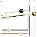 Modern Contemporary Pendant Lights With Spherical And Bar Shapes In Black Brass And White