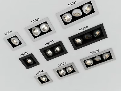 Modern LED Downlights and Spotlights with Various Styles for Interior Ceiling Lighting Design 3d model
