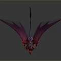 Mythical Fantasy Dragon Character Featuring Purple Wings Red Scales And Glowing Claws