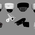 Surveillance camera monitor spherical camera infrared monitor probe monitoring combination 3d model