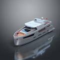 Luxury Modern Yacht Design With White Hull Wooden Deck And Large Windows
