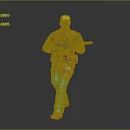 Military Style Character With Green Pants Colorful Accents Yellow Hard Hat Goggles Backpack And Rifle