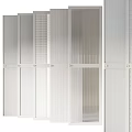 White Striped Metal Grid Panels Featuring Textured Surfaces And Cross Bar Structure