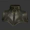 Fashionable Black Leather Sleeveless Vest Featuring High Collar And Metal Ring Stitched Design