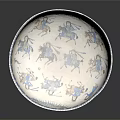 Traditional Ceramic Tableware Set With Blue And White Horse Riders Pattern And Ancient Script Decoration 3d model