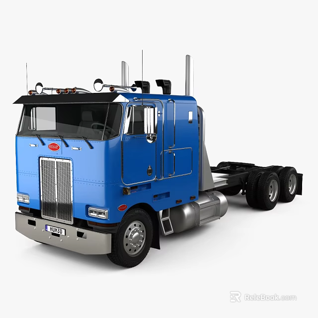 Blue Heavy Duty Functional Truck Featuring Cab And Tractor Unit Design 3d model 
